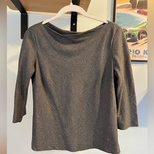 Theory gray boatneck wool 3/4 sleeve good condition medium